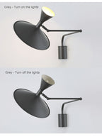 NovaSwing Wall Lamp, Swing-Arm Reach, Plug-In With Frosted Shade