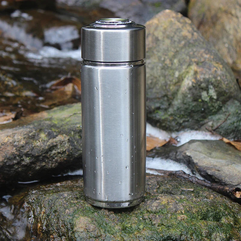 AeroHydra Stainless Steel Alkaline Water Bottle, Hydrogen Ionizer, pH 8-10