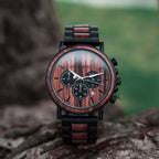 TimberLuxe Holzuhr für Herren mit Gravur, 3 ATM wasserdicht