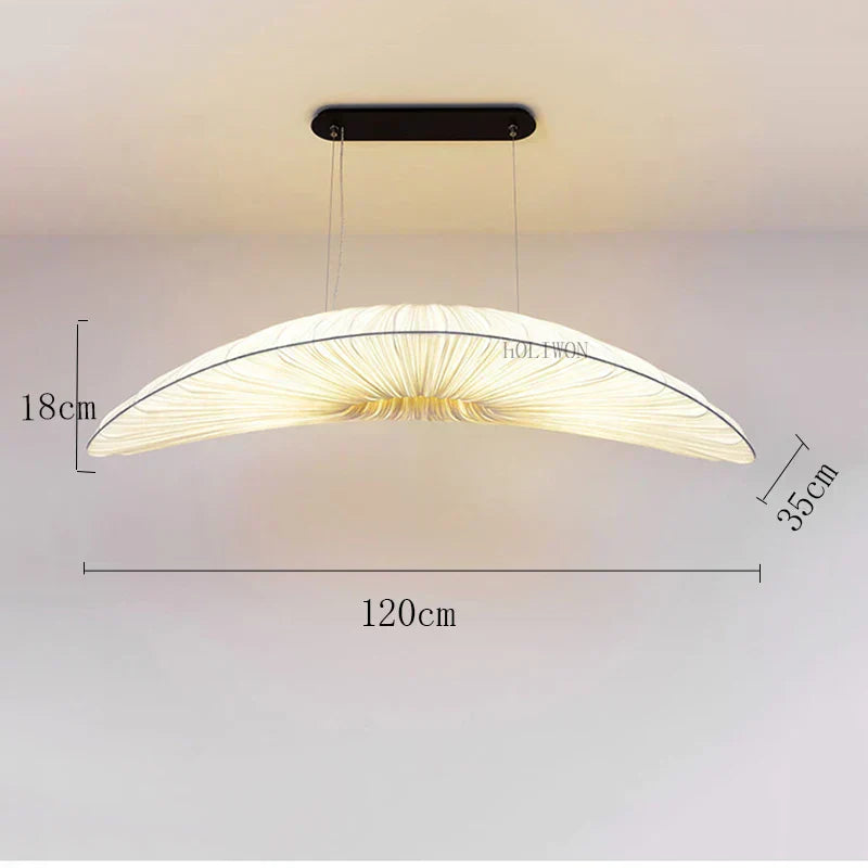 Aurelia Hand-Knitted Fabric Pendant Light for Hallways, White & Beige