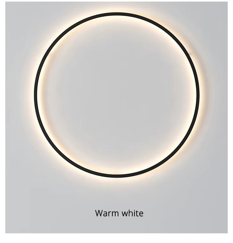 Luz de Parede Redonda LED, NovaHalo LumaNova, Design Minimalista Preto
