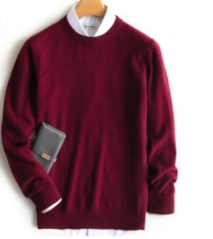 Camisola de caxemira Elarin para homem, de gola redonda ou em V, 7 cores