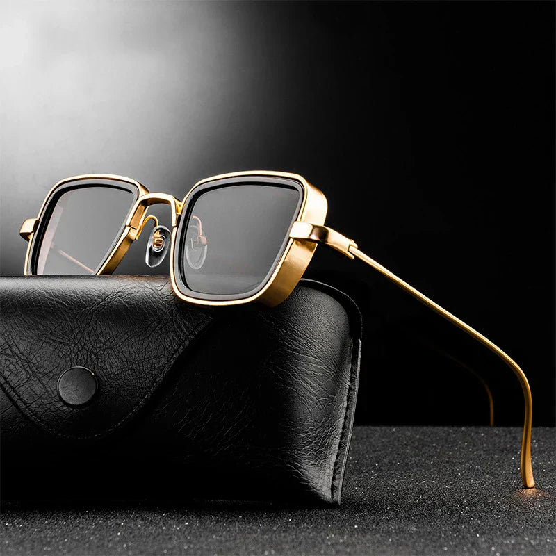 Velorum Vintage Steampunk-Style Sunglasses, Polarized Metal Frame