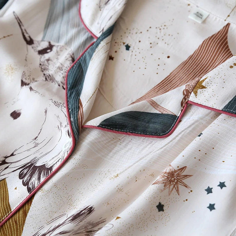 Pyjama de Soie Végétale I Élégance Florale Douceur Viscose