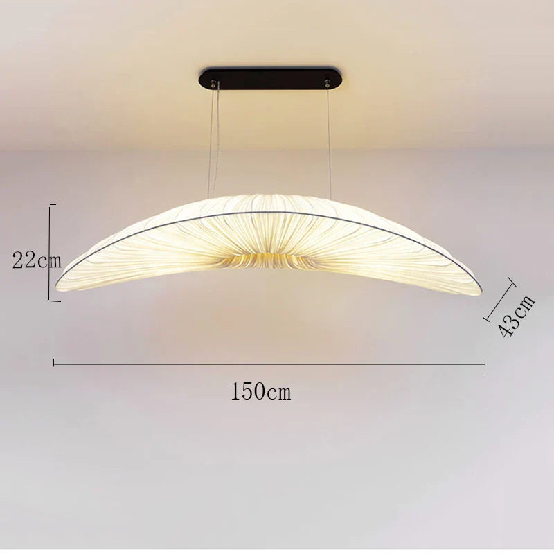 Aurelia Hand-Knitted Fabric Pendant Light for Hallways, White & Beige