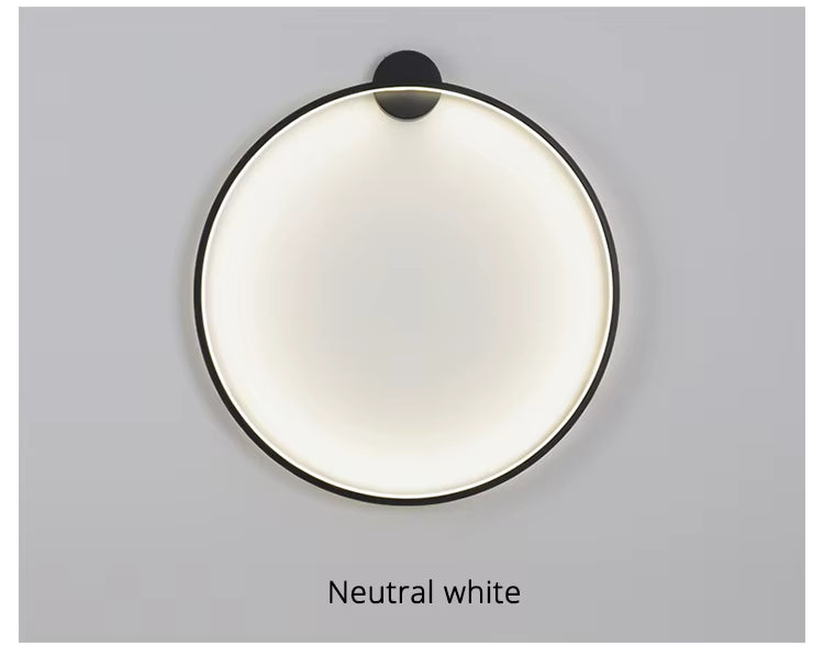Luz de Parede Redonda LED, NovaHalo LumaNova, Design Minimalista Preto