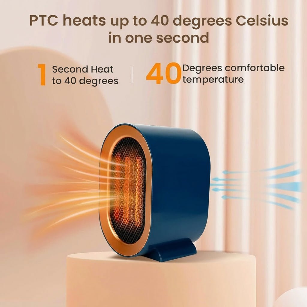 Mini elektromos fűtőtest kerámia ventilátorral és energiatakarékos helyiségfűtéssel - Fioriscas