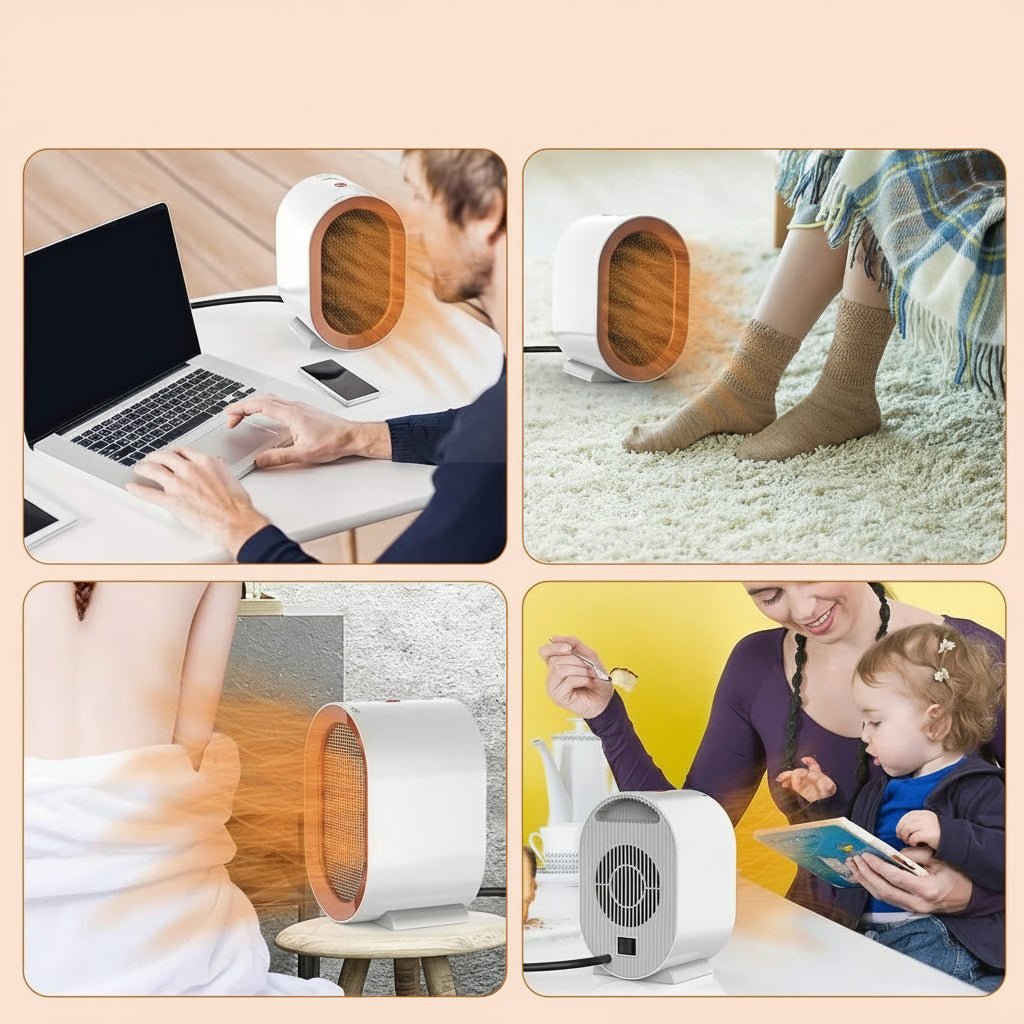Mini elektromos fűtőtest kerámia ventilátorral és energiatakarékos helyiségfűtéssel - Fioriscas