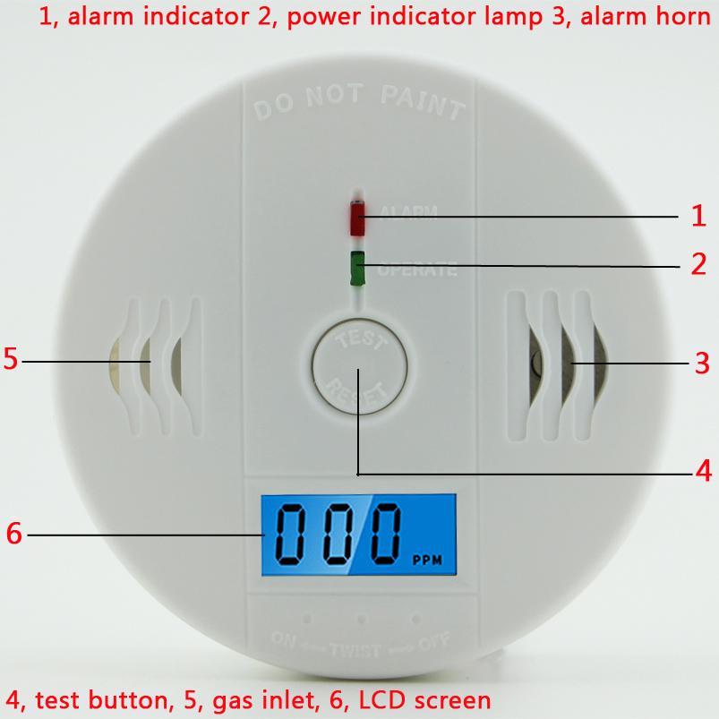 Alarma combinada HomeGuard de monóxido de carbono y humo con pantalla digital de CO