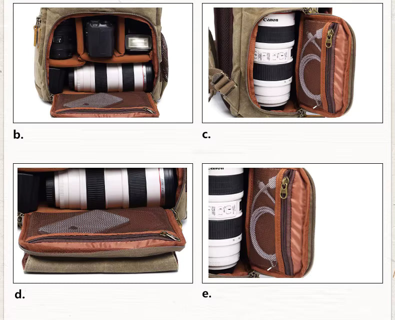 NovaVoyage DSLR Camera Backpack In Waterproof Waxed Canvas