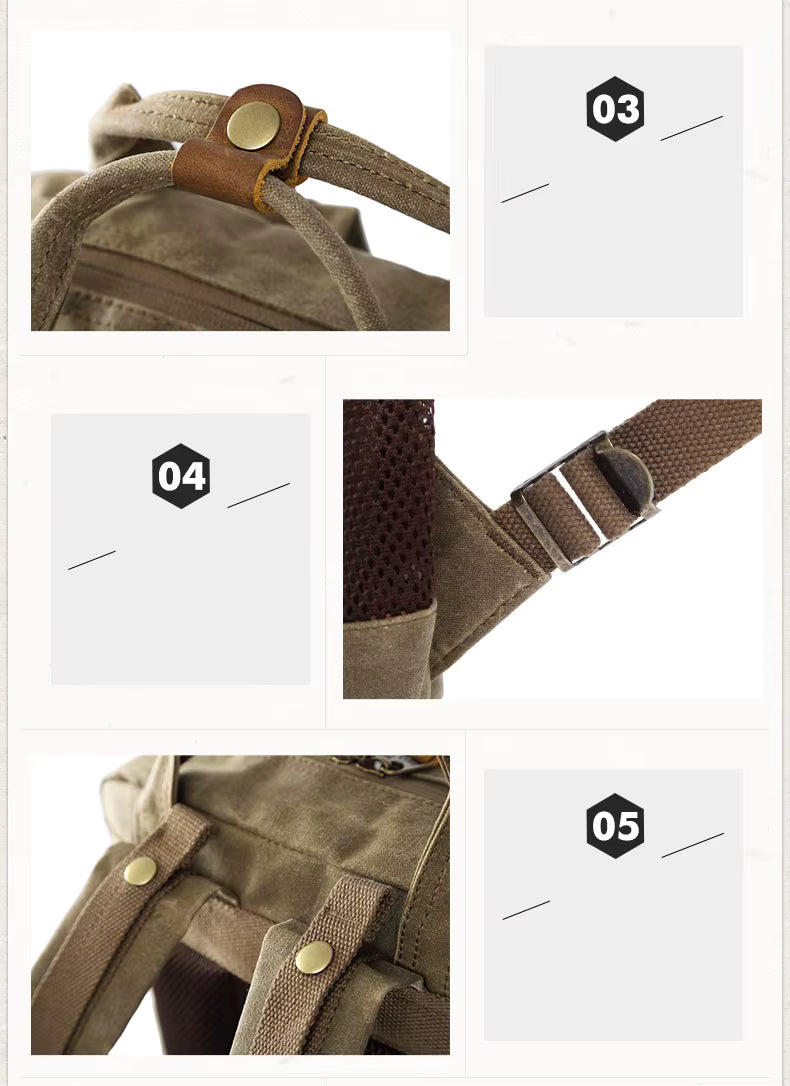 NovaVoyage DSLR Camera Backpack In Waterproof Waxed Canvas