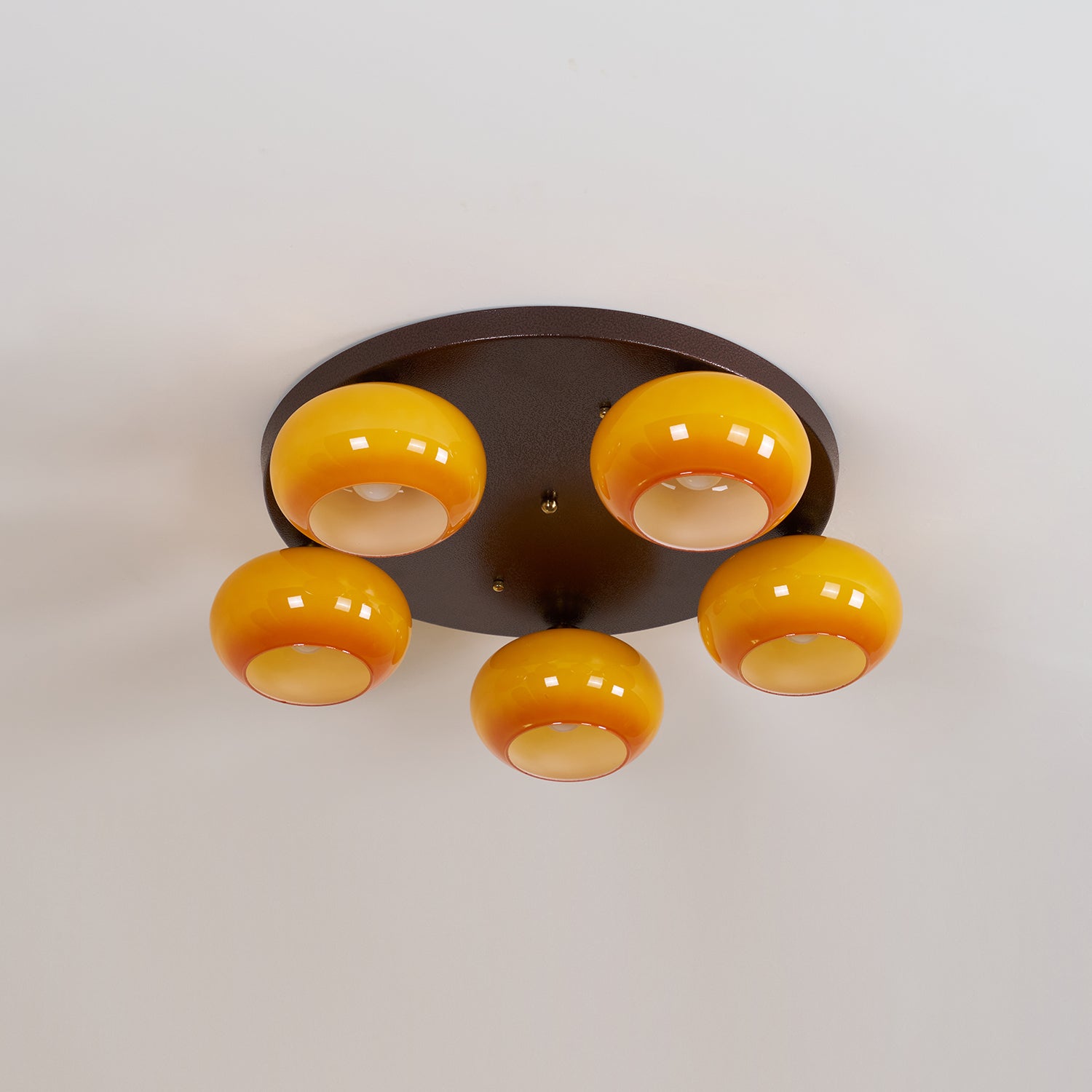 Aurevo 5-Light Amber Glass Flush Mount Ceiling Light | Fioriscas
