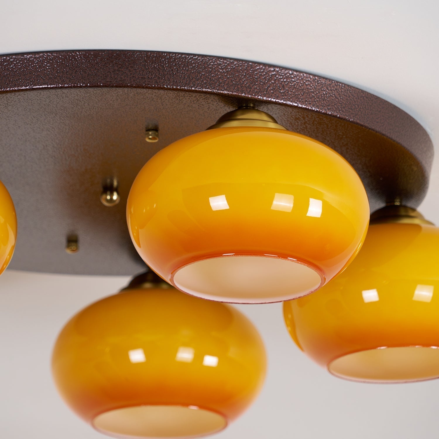 Aurevo 5-Light Amber Glass Flush Mount Ceiling Light | Fioriscas