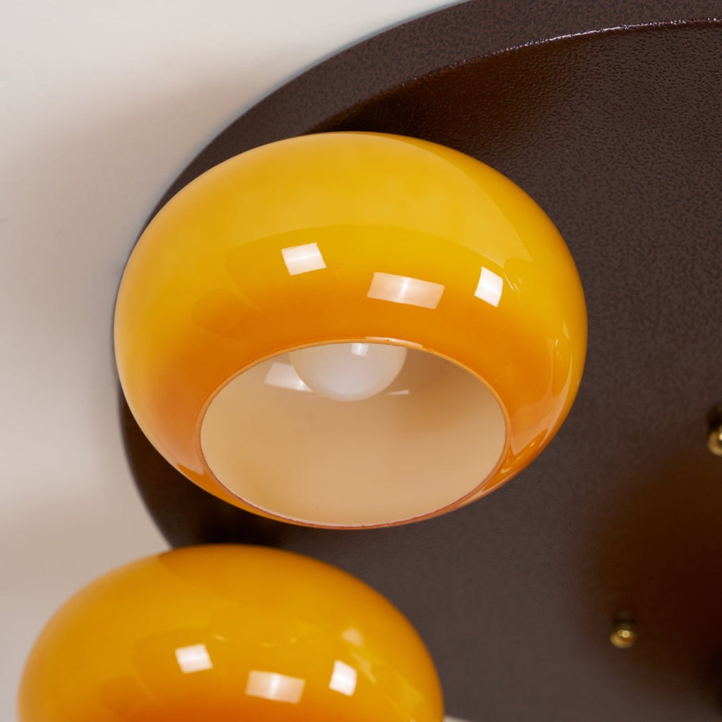 Aurevo 5-Light Amber Glass Flush Mount Ceiling Light | Fioriscas