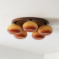 Aurevo 5-Light Amber Glass Flush Mount Ceiling Light | Fioriscas