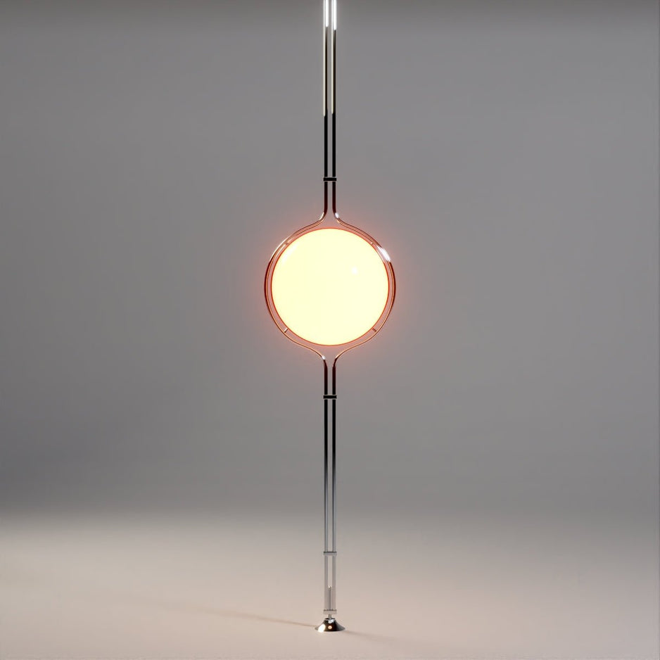 LumaCrest gulv-til-tak-stanglampe, beige halvkuleformede lampeskjermer, justerbar høyde