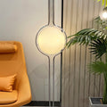 LumaCrest gulv-til-tak-stanglampe, beige halvkuleformede lampeskjermer, justerbar høyde