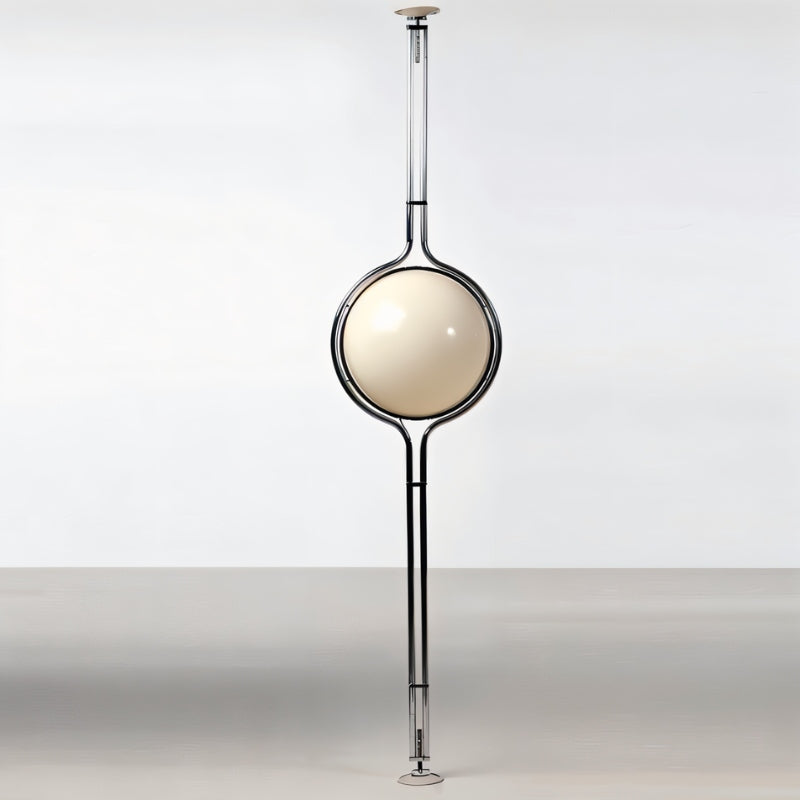 LumaCrest gulv-til-tak-stanglampe, beige halvkuleformede lampeskjermer, justerbar høyde