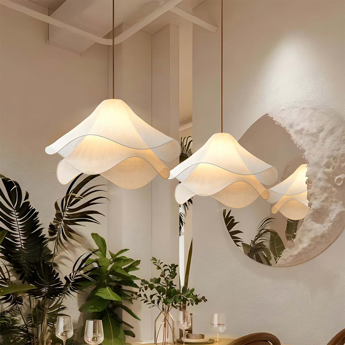 HaloWeave Diffused Pendant Light In Durable Fabric For Soft Modern Ambiance