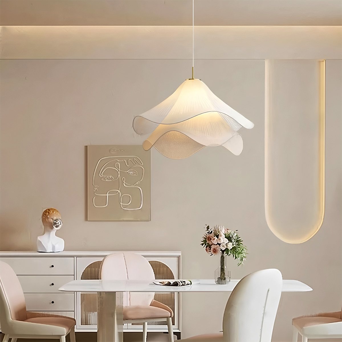 HaloWeave Diffused Pendant Light In Durable Fabric For Soft Modern Ambiance