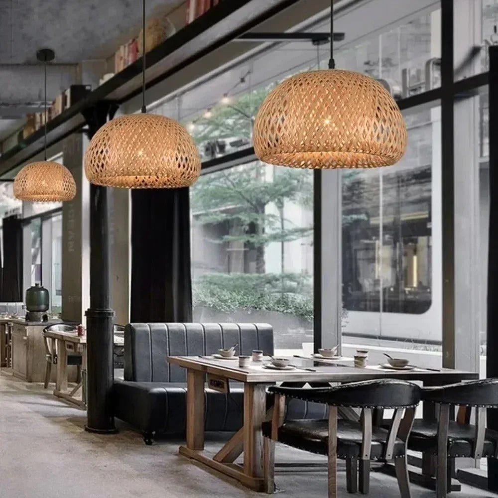 Hanging Rattan Pendant Light – Handmade Bamboo Lamp for Cozy Home Décor, Eco-Friendly Design 8