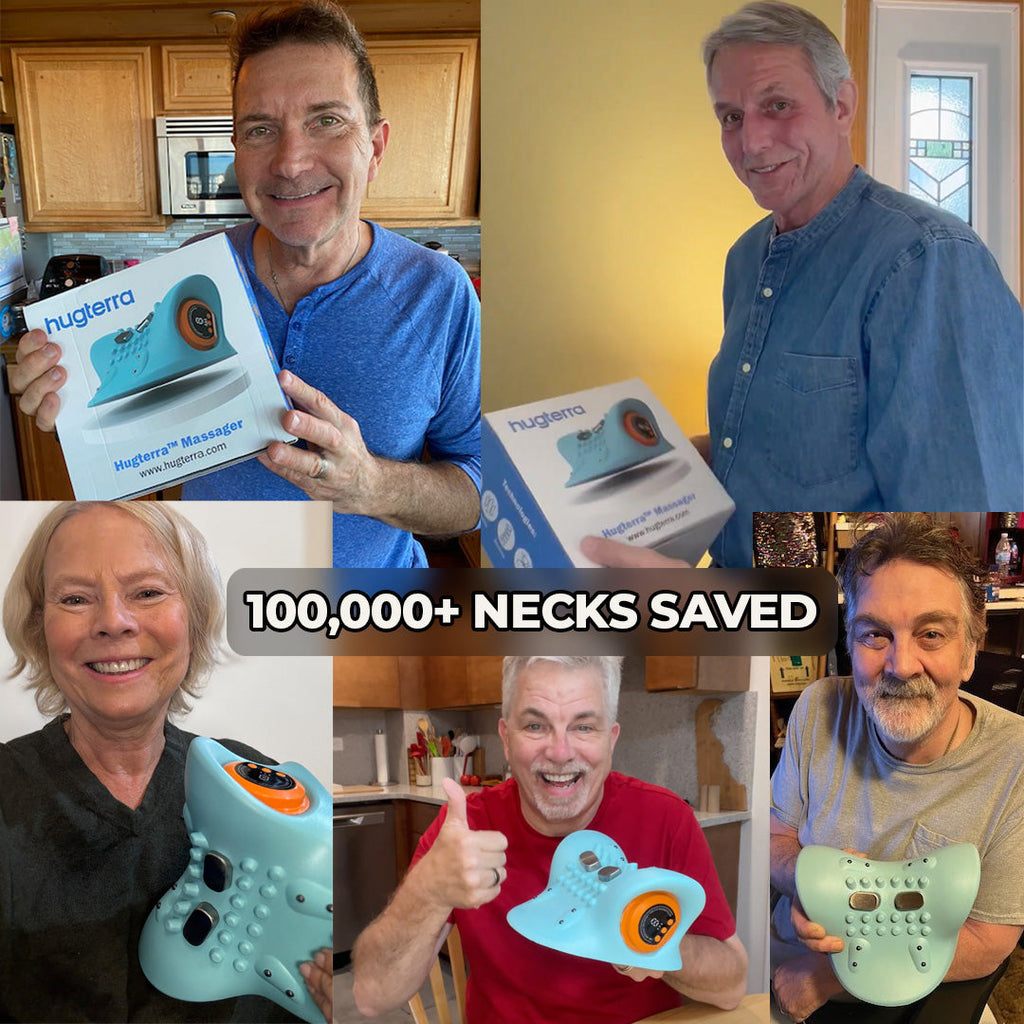 Aparat de masaj pentru gât 4-în-1, cu încălzire, EMS și suport pentru întindere