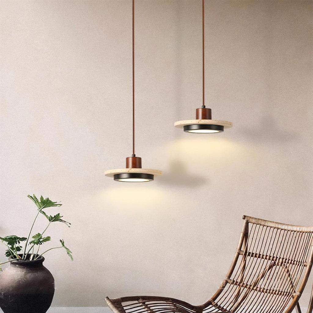 Solaro Travertine LED Pendant Light | Fioriscas