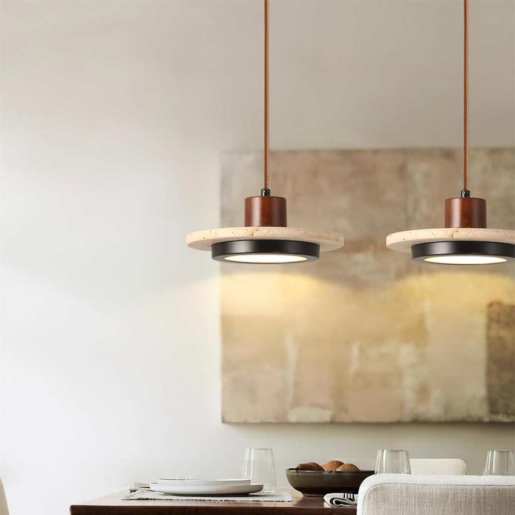 Solaro Travertine LED Pendant Light | Fioriscas
