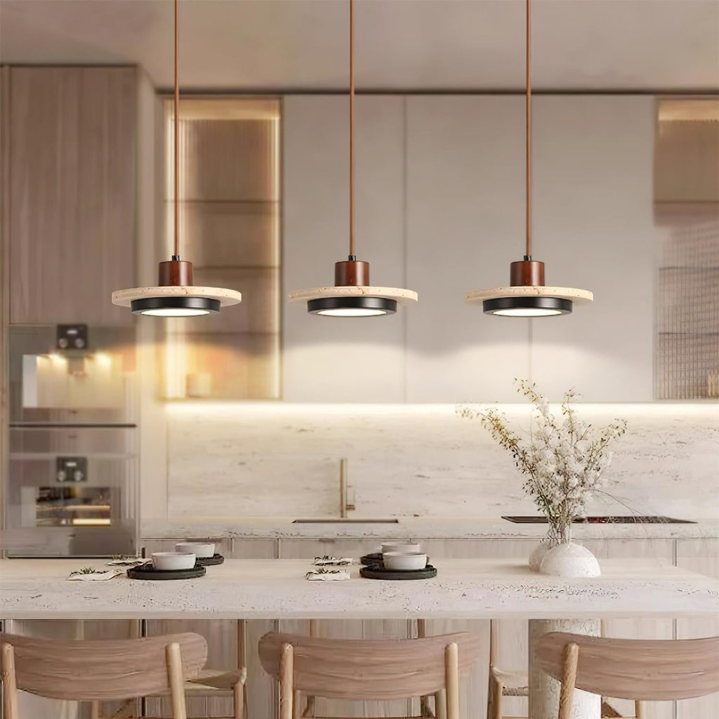 Solaro Travertine LED Pendant Light | Fioriscas