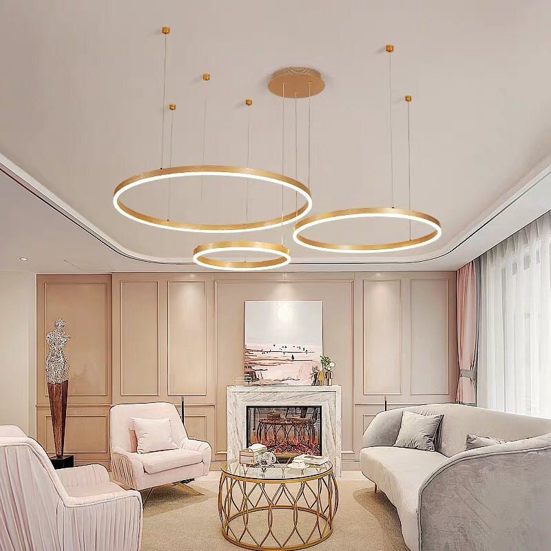 LumaNova závěsné světlo ve tvaru kruhu, stmívatelné na dálku, LED design
