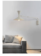 NovaSwing Wall Lamp, Swing-Arm Reach, Plug-In With Frosted Shade