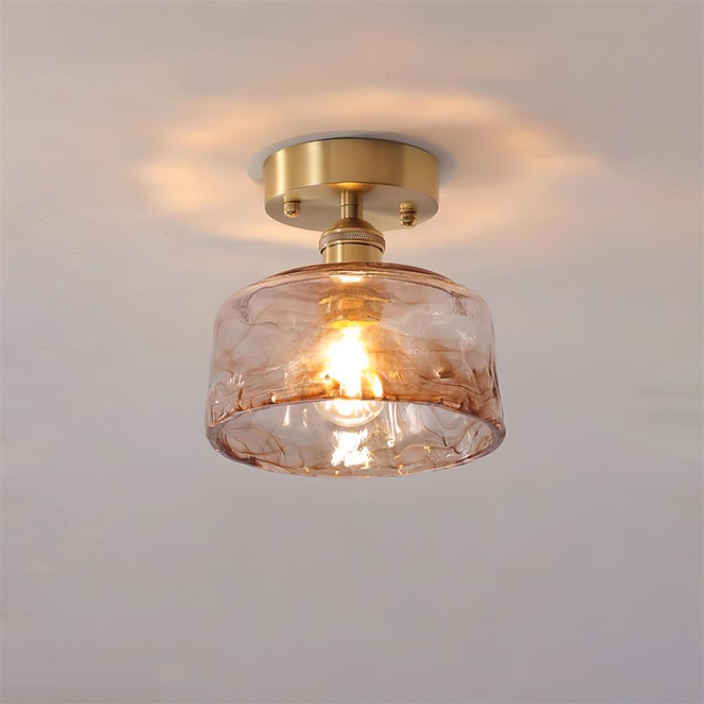 Ceiling Light Amber Swirl Glass | Fioriscas