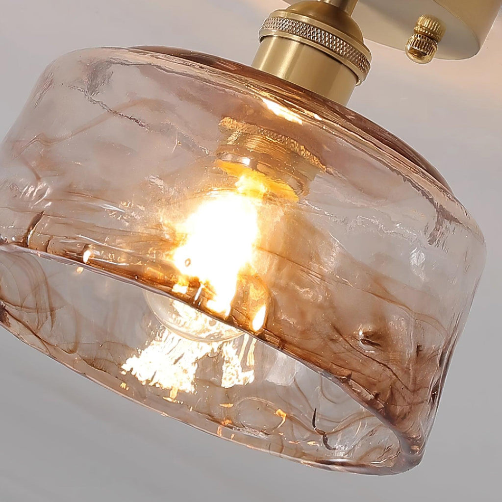 Ceiling Light Amber Swirl Glass | Fioriscas