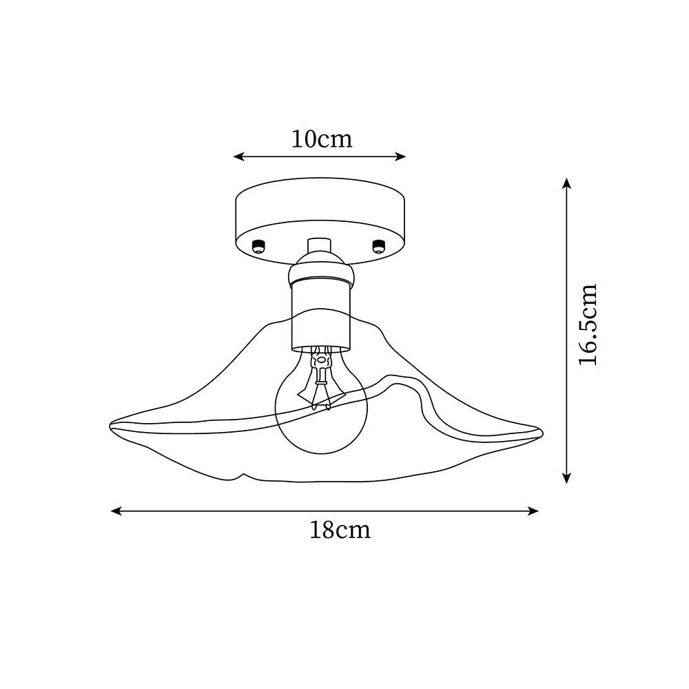 Ceiling Light Amber Swirl Glass | Fioriscas