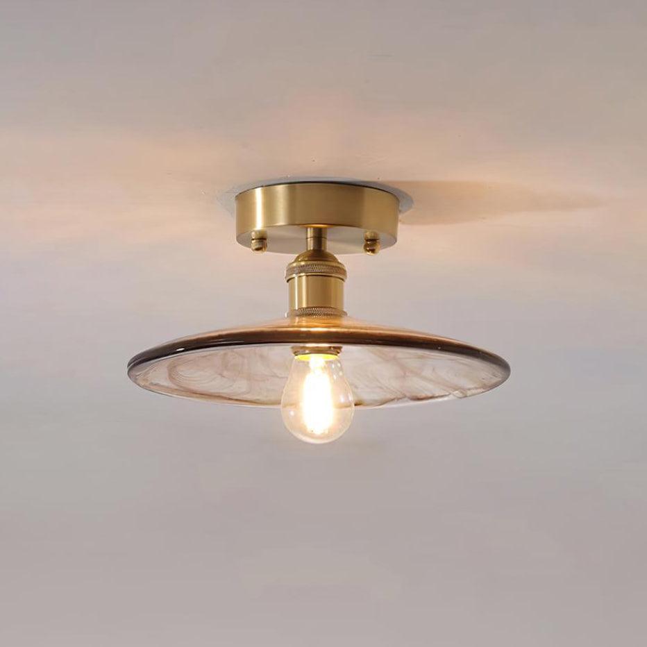 Ceiling Light Amber Swirl Glass | Fioriscas