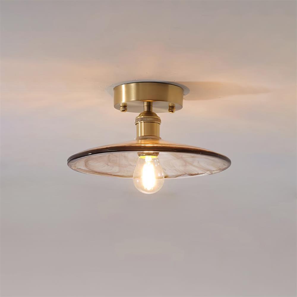 Ceiling Light Amber Swirl Glass | Fioriscas