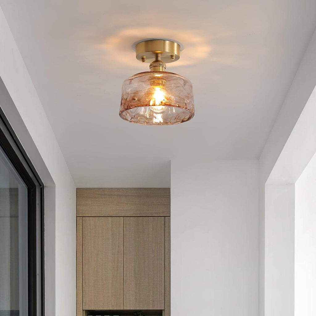 Ceiling Light Amber Swirl Glass | Fioriscas