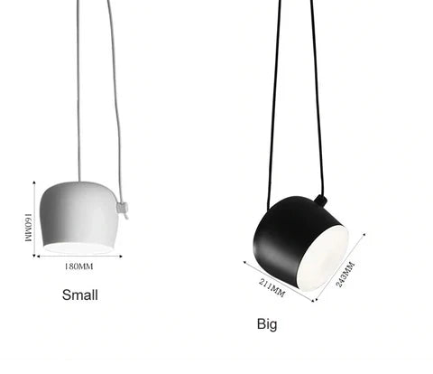 Multi-Light Drum Pendant, LumaDrum Cable-Hung Fixture in Black or White