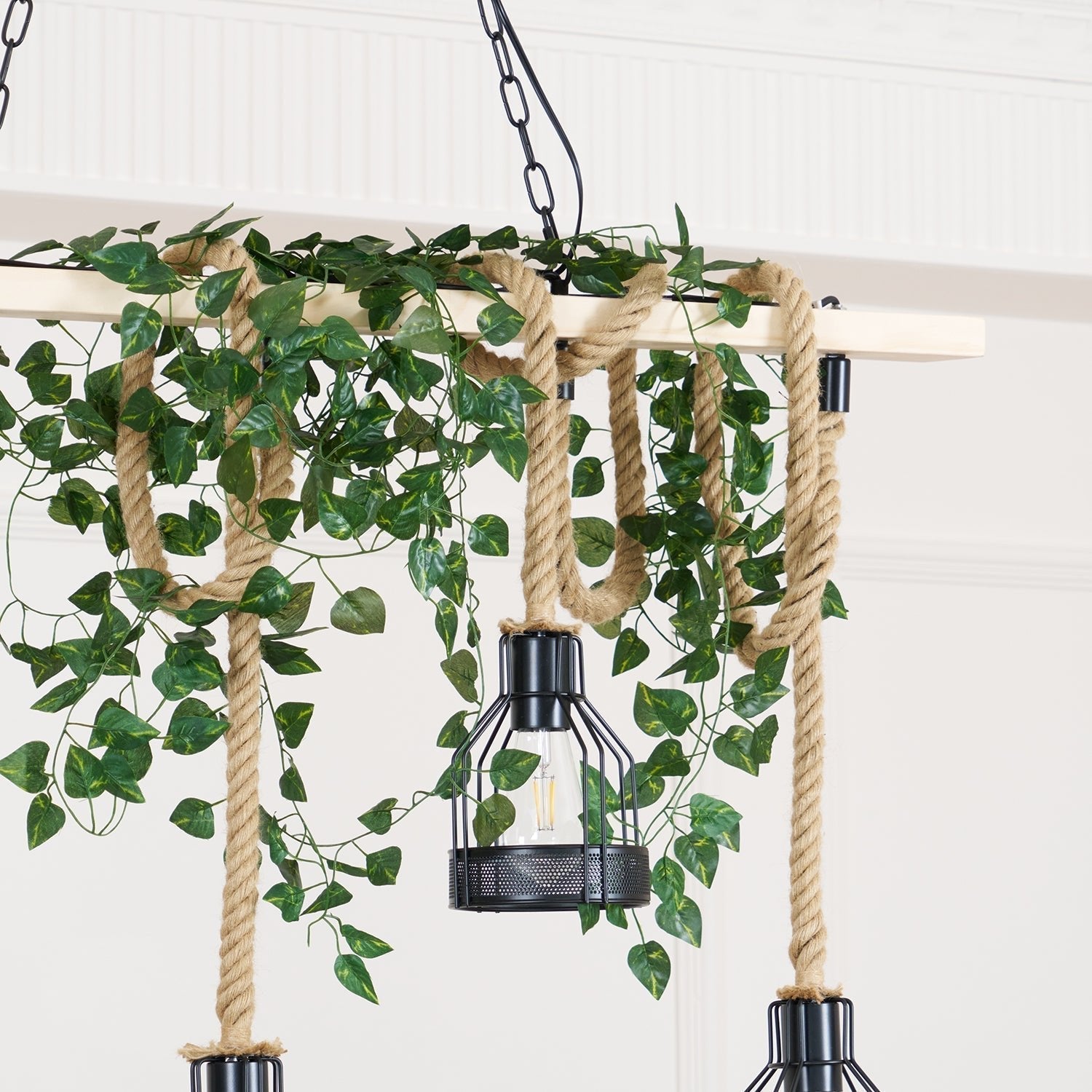Quoro Hemp Rope Industrial Grenade Chandelier | Fioriscas