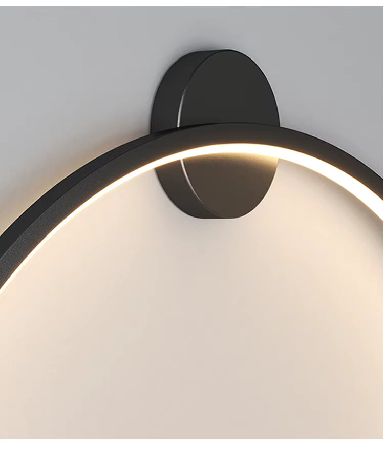 Luz de Parede Redonda LED, NovaHalo LumaNova, Design Minimalista Preto