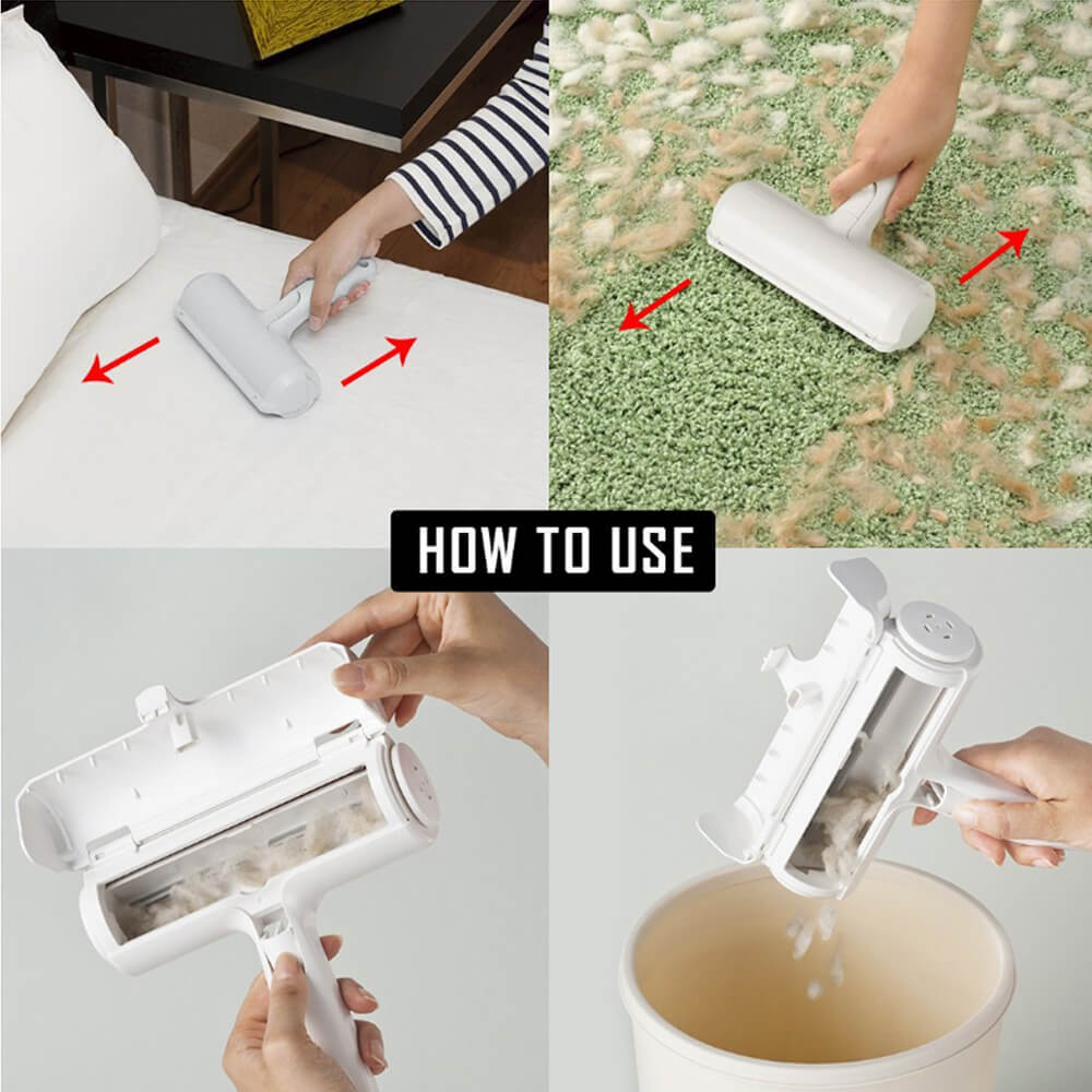 家具や布製品用の繰り返し使えるペットの毛取りローラーブラシ
