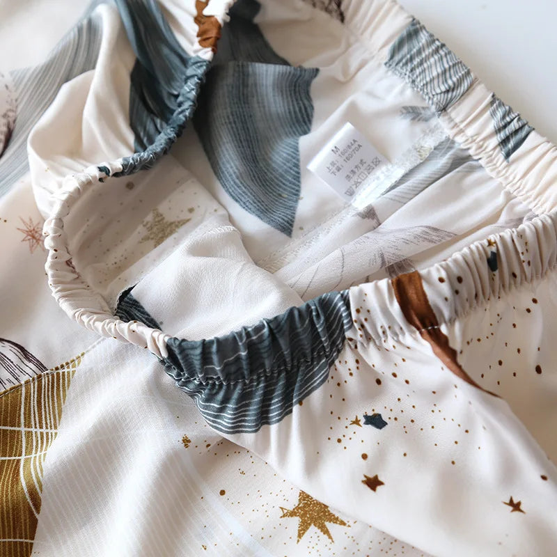 Pyjama de Soie Végétale I Élégance Florale Douceur Viscose