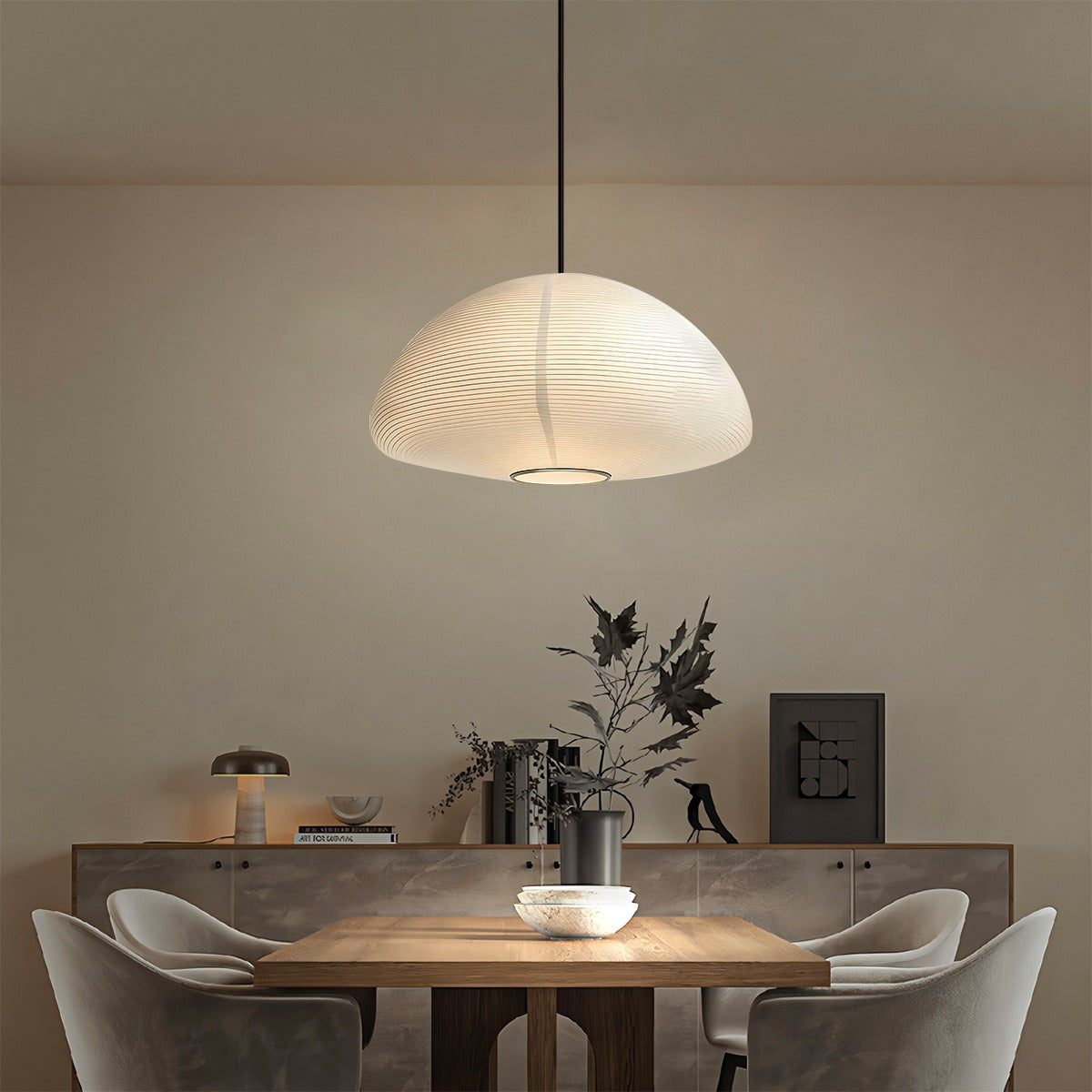 Washi Mulberry Paper Lantern Pendant Light For Bedroom