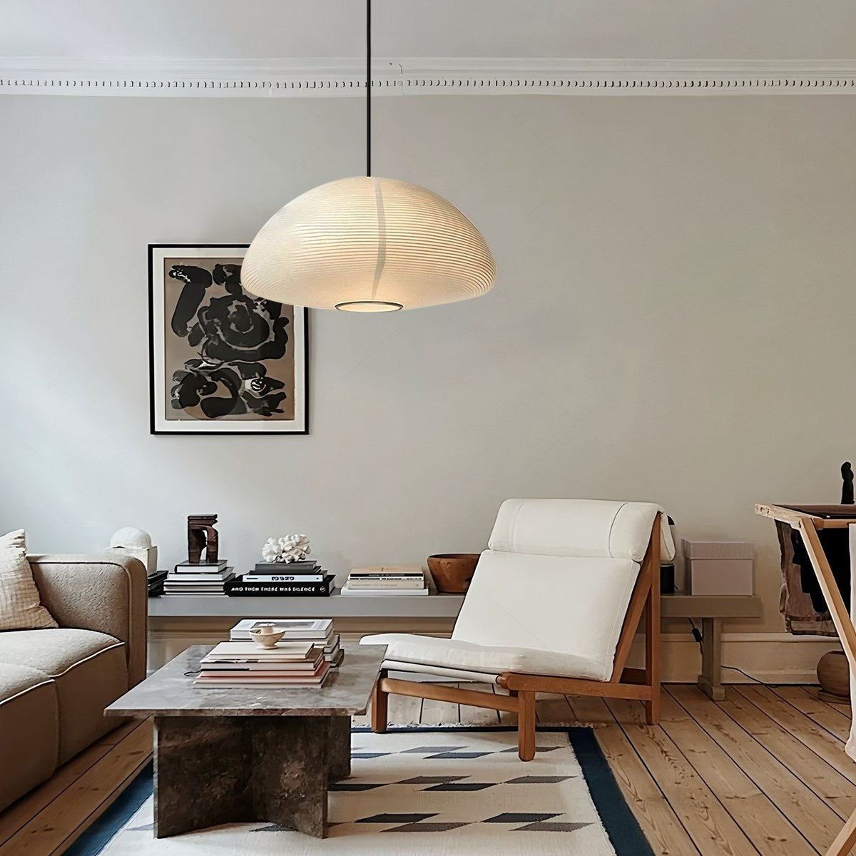 Washi Mulberry Paper Lantern Pendant Light For Bedroom