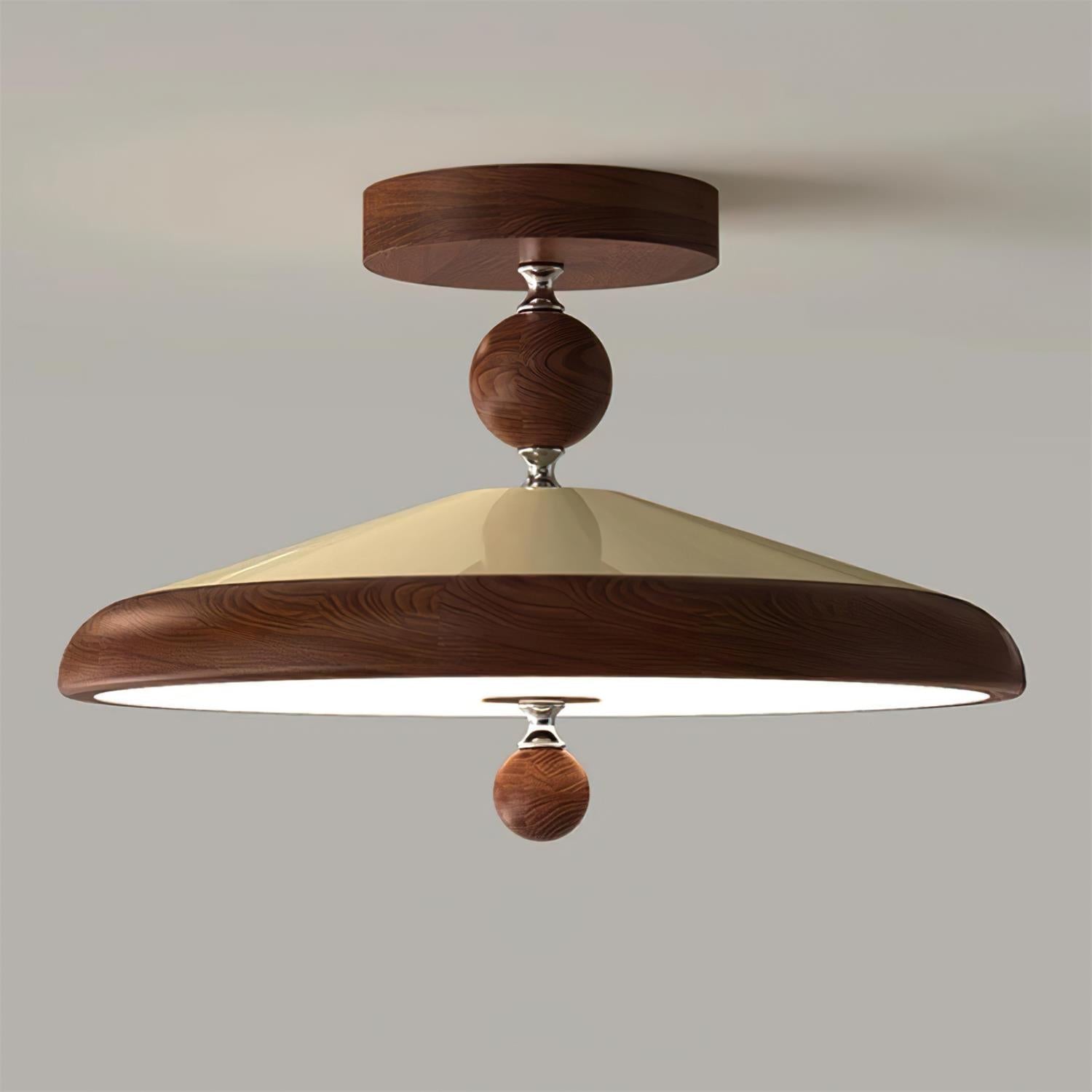 Belano Wooden Frame Round Ceiling Light | Fioriscas