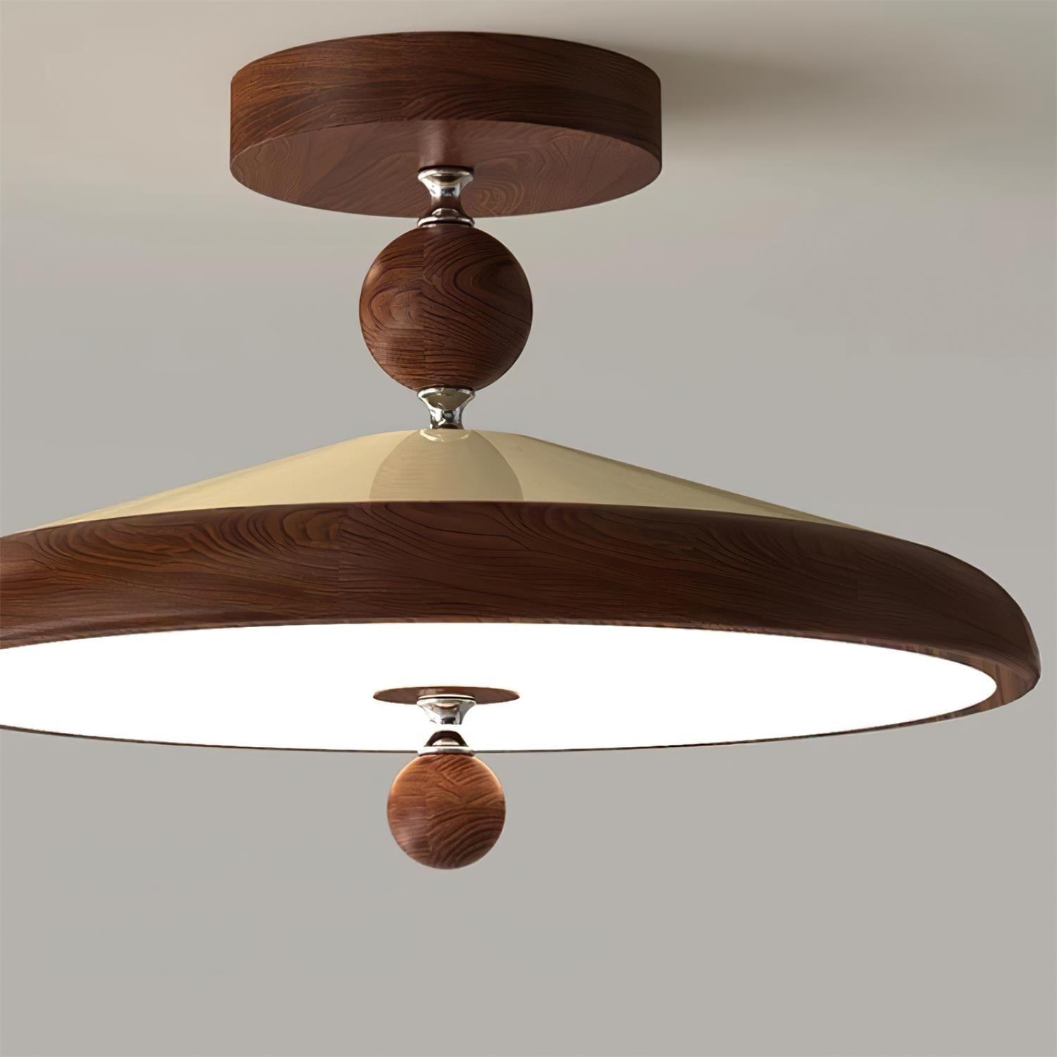 Belano Wooden Frame Round Ceiling Light | Fioriscas