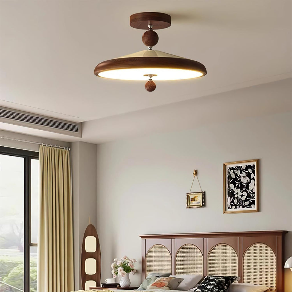 Belano Wooden Frame Round Ceiling Light | Fioriscas