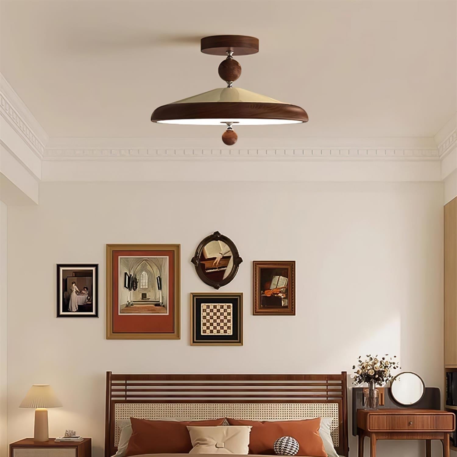 Belano Wooden Frame Round Ceiling Light | Fioriscas