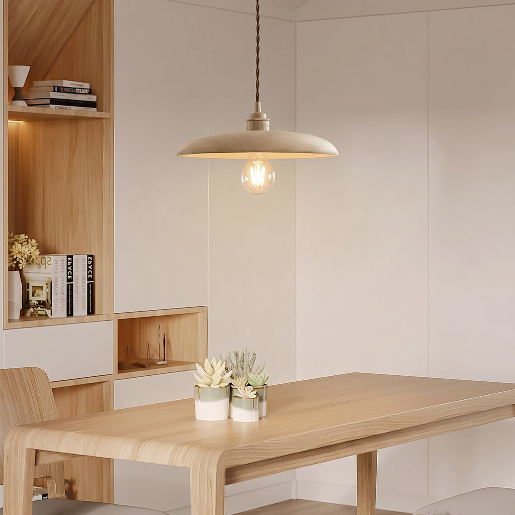 WoodLumen Dome Pendant Light With Brass Accents And Warm Glow