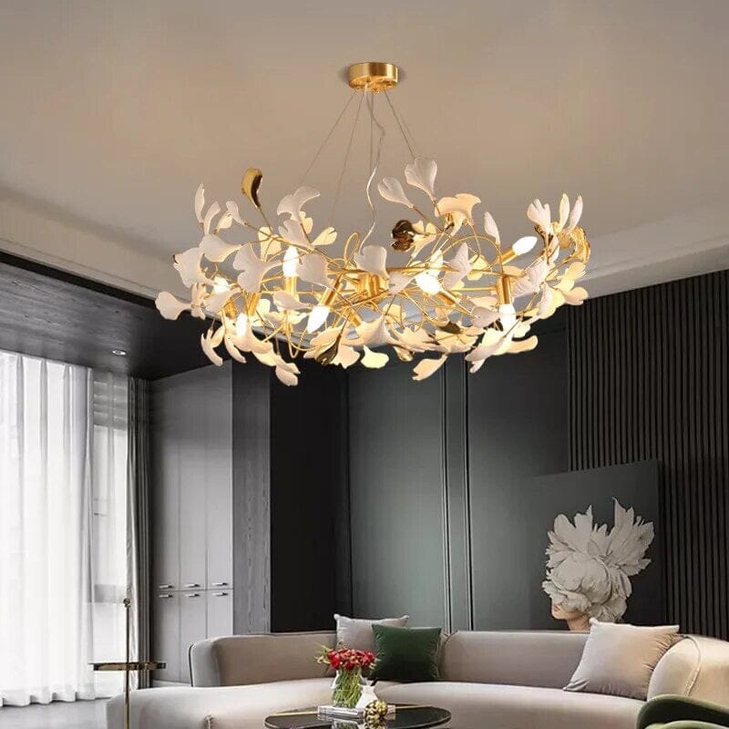 Keramik-Petal-Kronleuchter, LumaPetal-Design mit dimmbarem LED-Leuchten